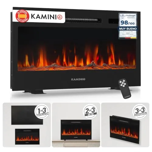 KAMINIO® Marlon Pro 30 Chimenea eléctrica Decorativa con Calefactor