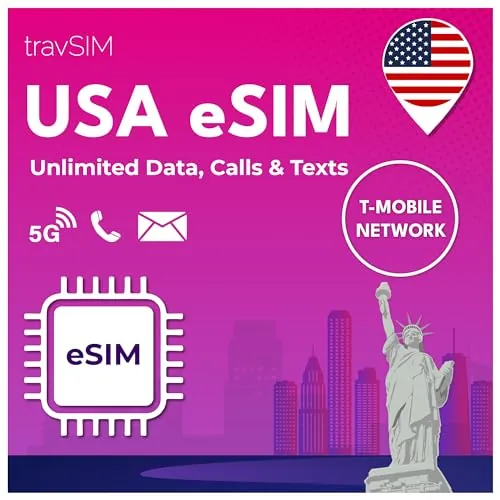 travSIM eSIM USA 10 Días | Datos, Llamadas y SMS Ilimitados en Estados Unidos | eSIM Prepago para Viajeros