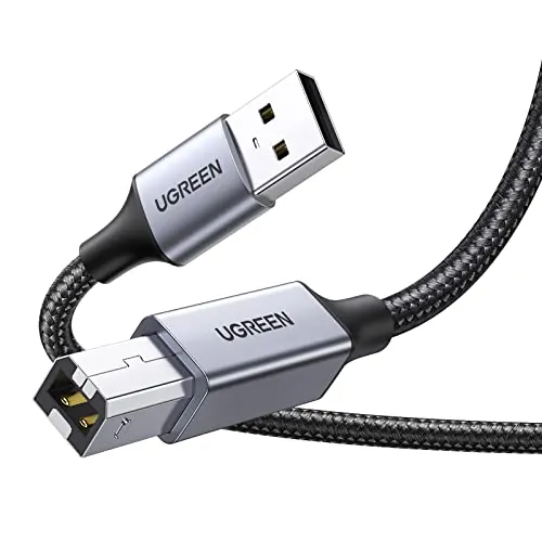 UGREEN Cable Impresora USB 2.0 Tipo A a Type B de Aluminio Nylon (2 Metros)