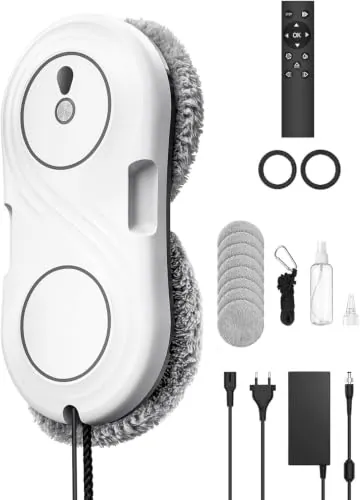 Shiptree Robot Limpiacristales, Lavado de Ventanas con Doble Boquilla y Potencia de Succión de 7000 Pa, 3 Modos de Limpieza, Limpia Cristales Electrico Ventanas - WD12D