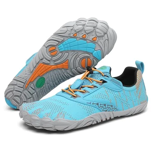 SAGUARO Barefoot Hombre Mujer Zapatillas Minimalistas Calzado Minimalistas Zapatillas de Trail Running Exterior, Free Ⅰ -Zapatos Barefoot Azul,Gr.38