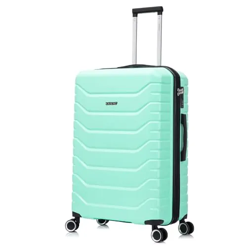 RAYKONG Maleta Grande Expandible ABS+PC 75x49x31cm - 33.50cm Extendido | 114L - 123L | 28 Pulgadas |23kg-25kg semirígidas candado combinación - Menta