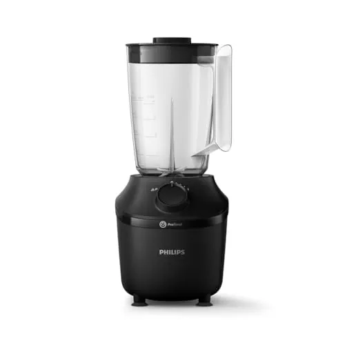 Philips Licuadora y Máquina de Batidos- 450W, Jarra 1,9L, HomeID App, 1 Velocidad + Pulso, ProBlend, Trituración de Hielo y Botella Portátil (HR2041/41)