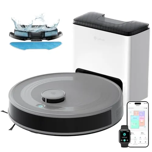 Lefant M2S Plus Robot Aspirador y Fregasuelos Lavador con Estación, 10000Pa, 240min, Navegación dToF, Aspirador Automático Polvo, Evasión de Obstáculos, Alexa/App/WiFi