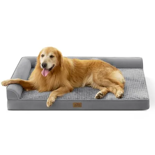 COZY KISS Cama Ortopédica para Perros Extra Grandes, XXL 122x89x20cm Gris