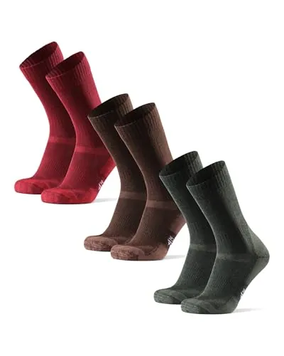 DANISH ENDURANCE Calcetines Senderismo Lana, 3 y 5 Pack MC (1xVerde, 1xOak Marrón, 1xRojo) 39-42