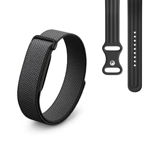 Google Fitbit Air - Pulsera de Actividad sin Pantalla con monitorización de la Actividad física - Compatible con iOS y Android - Obsidiana + Correa Deportiva de Fitbit Air - Obsidiana, pequeña