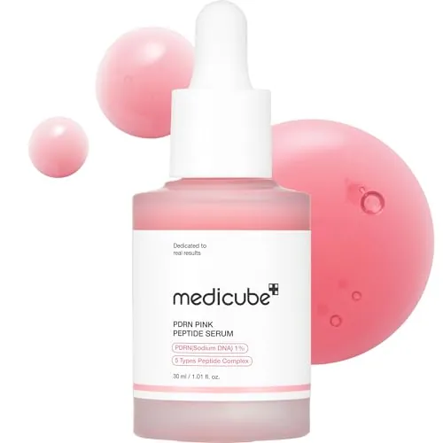 medicube Sérum Con Péptido Rosa Salmon Dna Pdrn, Sérum Pink Glow, Péptido, Niacinamida, Hidratante Y Reafirmante, 1,01 Fl.Oz. (1,01 Fl.Oz., Salmon Dna Pdrn)