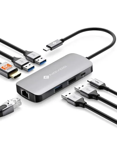 NOVOO Docking Station USB C 7 en 1, HDMI 4K, Ethernet, PD 100W