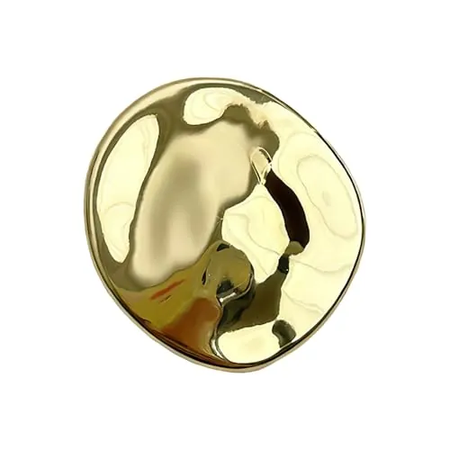 Broche Dorado Redondo Irregular Unisex, Pin Vintage Francés Patrón Geométrico Metal, Chapa de Solapa Moderna para Abrigo Vestido Bufanda Chal Accesorio