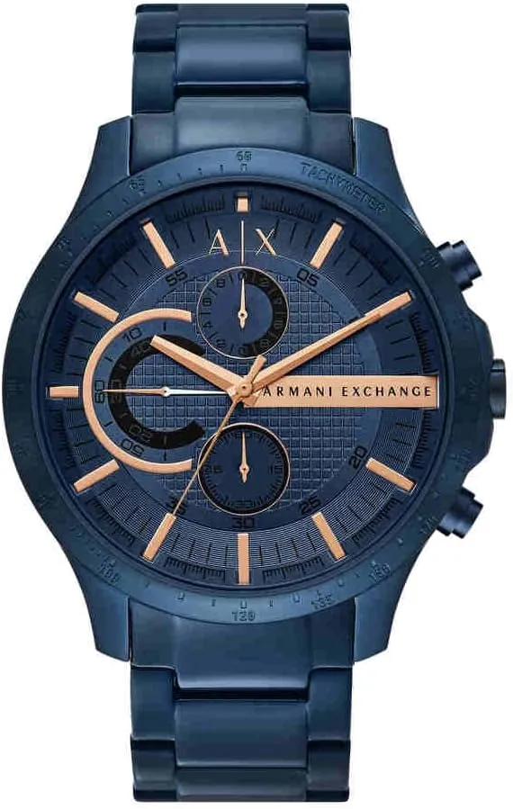 Armani Exchange Relojes de Hombre, Movimiento de Cuarzo cronógrafo y Caja de 46 mm con Correa de Acero Inoxidable