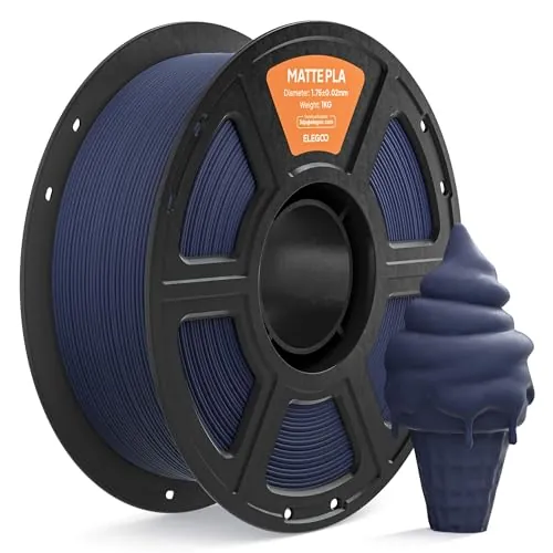 ELEGOO Filamento PLA MATE 1.75 1KG Azul Marino, Filamento para Impresora 3D, Precisión Dimensional +/- 0.02mm, Carrete Filamento 3D, para Mayoría Impresoras 3D