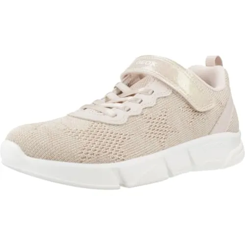 Geox J ARIL Girl B Sneaker, LT Beige, 38 EU
