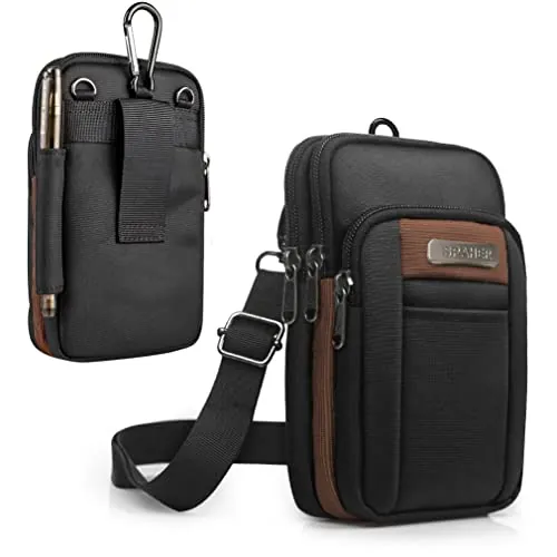 SPAHER Pequeño Riñonera Cinturon Hombre Bandolera Pequeñas Bandoleras Deportivas Bolsito Pequeño Cintura Mobile Riñoneras Bolsa de Cintura para Hombre