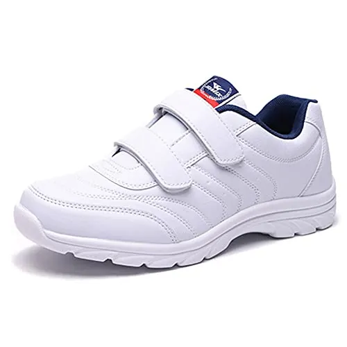 JOMIX Zapatillas Mujer Casual Zapatillas Deportivas Mujer Tenis Running Sneakers Mujer con Banda Ajustable Correr Carretera Gimnasia Fitness, Blanco, 40 EU