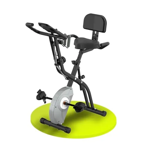 ATIVAFIT Bicicleta de Ciclismo Interior Plegable magnética Vertical Bicicleta estática giratoria reclinable Bicicleta de Ejercicio