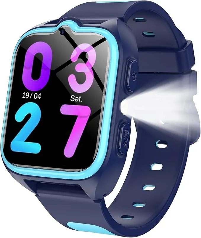 IOWODO 4G Reloj Inteligente Niño, Smartwatch Niños con GPS y Llamadas, Videollamadas,SOS,Linterna LED,Modo Clase,Juegos,Cámara, IP68 Impermeable, Regalo y Juguete para Niñas y Niños