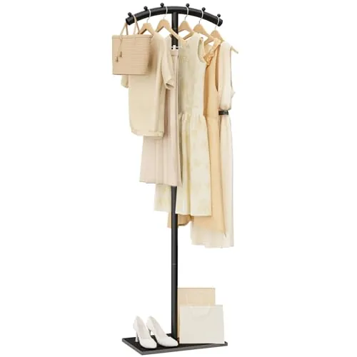 ENUMAIL Perchero de Pie Metálico en Forma de T,175cm Perchas,Negro