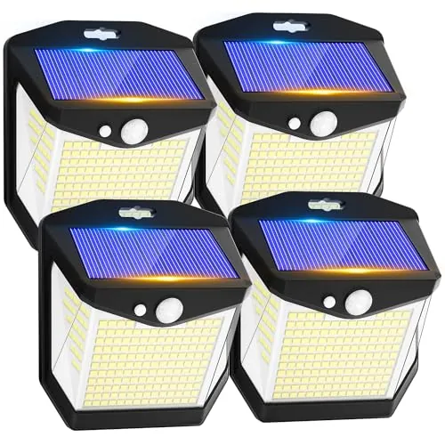 Luz Solar LED Exterior Jardin - 248 LED Luces Solares Sensor de Movimiento