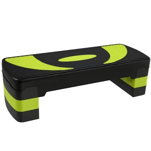 HOMCOM Step de Aeróbic Altura Regulable Antideslizante 80x31x20 cm Verde