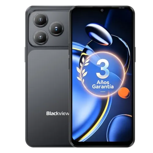 Blackview Telefono Movil Baratos Buenos Android 16, 16+64GB/2TB TF Celulares, 32MP+13MP, 6.56", Smartphone Libres Oferta 5000mAh/3.5mm/WiFi 5G/Face ID/3 Ranuras para SIM,3 Años de Garantía