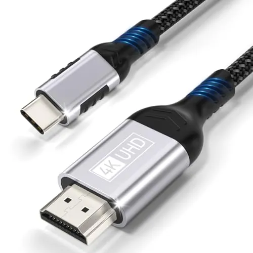 Cuszwee Cable USB C a HDMI 4K 1.8M,Cable Tipo C a HDMI UHD Thunderbolt 4/3 Compatible con i Phone 17 16 Pro Max/15 Pro,MacBook Pro/Air,iMac,iPad Pro/Air,Samsung Galaxy S24/S23 Ultra