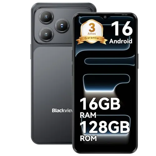 Blackview WAVE 7C Telefono Movil Baratos Buenos Android 16,32+13MP,6.56",16 +128GB/2TB TF Celulares Smartphone,Mobiles Libres Oferta 5000mAh/3.5mm/WiFi 5G/Face ID/3 Ranura Para Tarjeta,3 Años Garantía