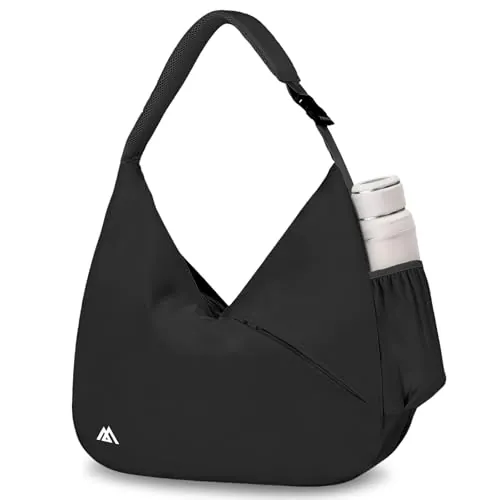 Flintronic Bolsa Deporte y Yoga con Esterilla, Compartimento para Zapatos y Bolsillo Húmedo, Deportiva para Viaje y Gimnasio Negro