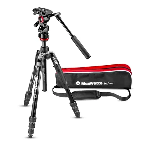 Manfrotto Befree Live Twist - Trípode de Viaje en Aluminio con Cierre de Rosca para Cámara Reflex, CSC, Cámaras Compactas - Para Contenido Creativo, Videos, Vlogging