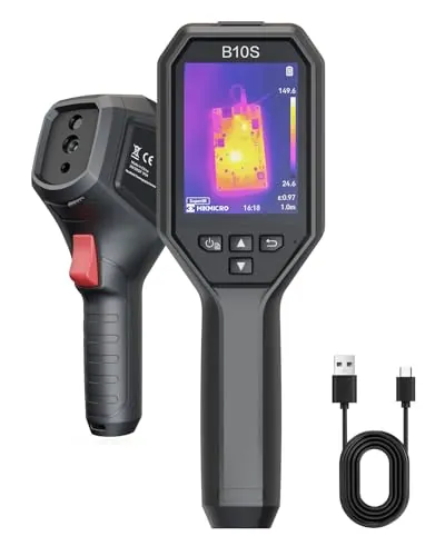 Cámara térmográfica HIKMICRO B10S con resolución IR 256 x 192, con cámara visual de 2MP, cámara de imagen térmica para inspección del hogar, 25 Hz, LCD de 3,2" Resolución 640 × 480, IP54, -20°C~550°C