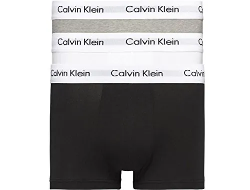 Calvin Klein Calzoncillos bóxer Hombre Pack de 3 Low Rise Trunks Ropa Interior, Multicolor (Black/White/Grey Heather), XL