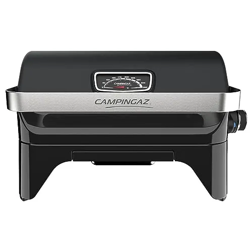 Campingaz Attitude 2go Barbacoa de gas | Parrilla de mesa a gas | Barbacoa portátil para balcón y camping | Con termómetro y parrilla de hierro fundido | Funciona con botellas de gas estánda