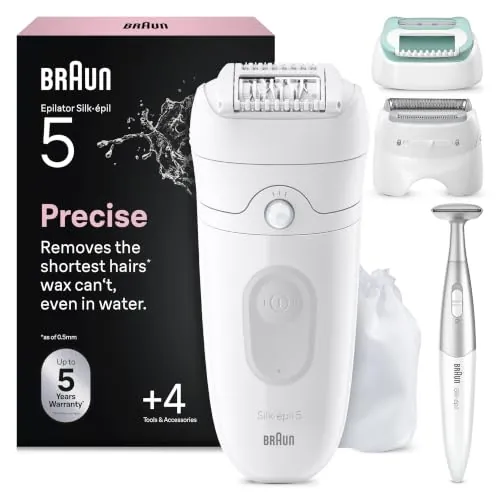 Braun Silk·épil 5 Depiladora Eléctrica Mujer, 5-251, Blanco/Gris