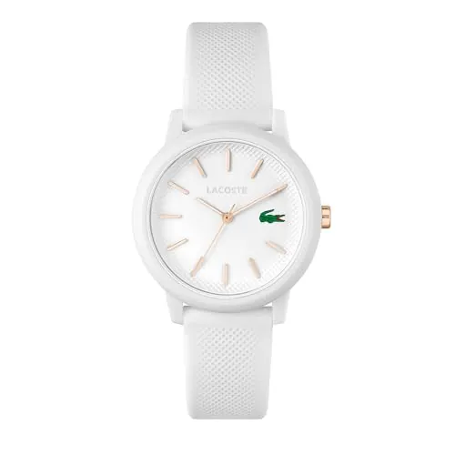 Lacoste Reloj Analógico de Cuarzo para Hombre o Mujer, con una elegante correa de silicona con textura petit piqué