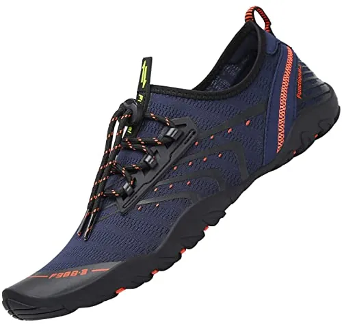 SAGUARO Mujer Hombre Escarpines - Barefoot Mujer Hombre Calzado Respetuoso Deportivas Zapatillas Minimalistas Antideslizantes Escarpines Agua para Playa Surf Rio Piscina Oxford Azul, Gr.45