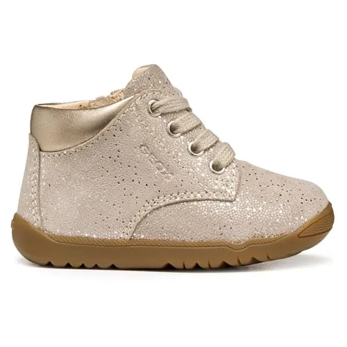 Geox Zapatos para bebé niña B Machia Girl First Walker Shoe, Beige, 22 EU, Beige, 22 EU