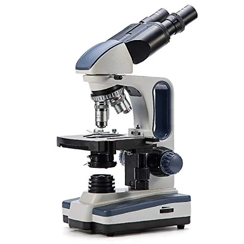 SWIFT SW350B 40X-2500X Ampliación, Siedentopf cabeza binocular, microscopio de laboratorio compuesto de grado de investigación con oculares de campo ancho 10X y 25X, etapa mecánica, condensador Abbe