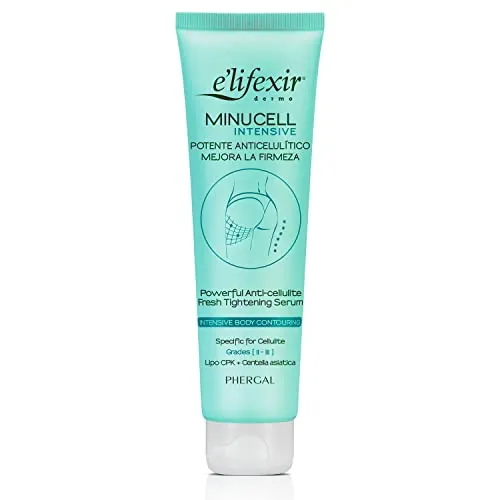 Elifexir Minucell Intensive | Sérum Anticelulítico Ultra Potente | Crema Drenante y Reafirmante | Combate Celulitis Resistente de Grado II y III | Reduce Piel de Naranja | Rápida Absorción | 150 ml