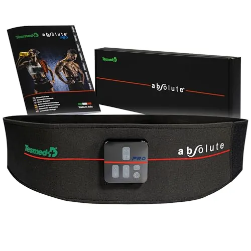 TESMED Absolute: Cinturón para Electroestimulación de Abdominales Centrales y Laterales - Recargable por USB, 99 Intensidades - Inalámbrico, Unisex