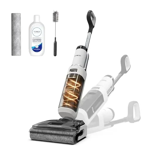 Tineco Floor One Stretch S6 Aspiradora en Seco y Húmedo, Aspirador Vertical,Posición Plana de 180°, Diseño Compacto de 13 cm, Autolimpieza Flashdry a 70 °C en 5 Minutos, Limpieza por Las Tres Caras