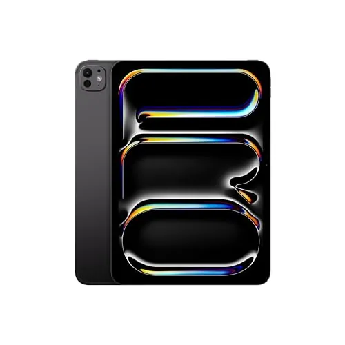 Apple iPad Pro de 11 Pulgadas (M4): Ultra Retina XDR, 512 GB, cámara Frontal de 12 Mpx en Horizontal y Trasera de 12 Mpx, Wi-Fi 6E y 5G, autonomía de Sol a Sol, Vidrio estándar - Negro Espacial