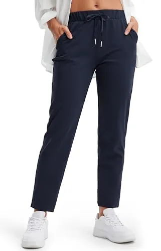 Libin Pantalones de Jogging Mujer Deportivos con Bolsillos Azul Marino L
