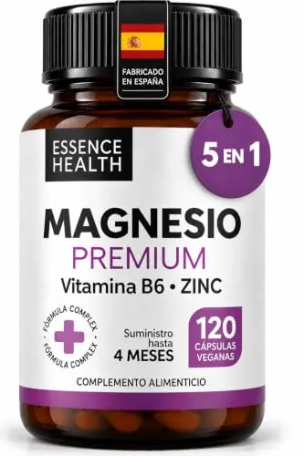 Magnesio Premium Complex 5 en 1 | Bisglicinato y Citrato | 120 Cápsulas