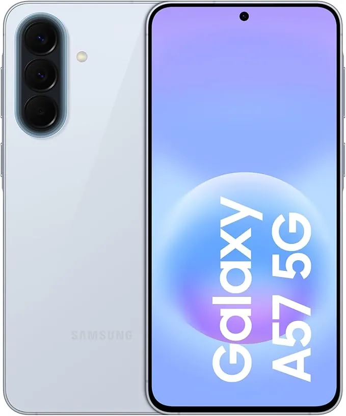 Samsung Galaxy A57 5G, 256GB, Móvil Fino con IA, 8GB, Gran Angular 50MP, Autonomía 2 Días, Batería 5000mAh, IP68, Garantía del Fabricante 3 Años + 1 Año Extra, Color Azul Claro (Versión Española)