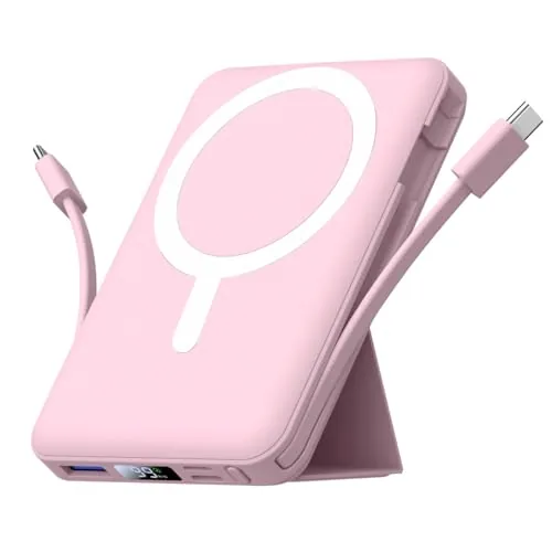 Azmuth para Magsafe Powerbank, 10000mAh Bateria Externa Carga Rapida,Rosado