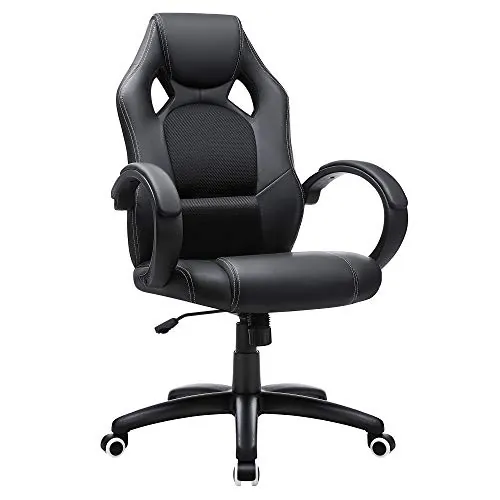 SONGMICS Racing Silla de Escritorio Ergonómica Regulable con Ruedas