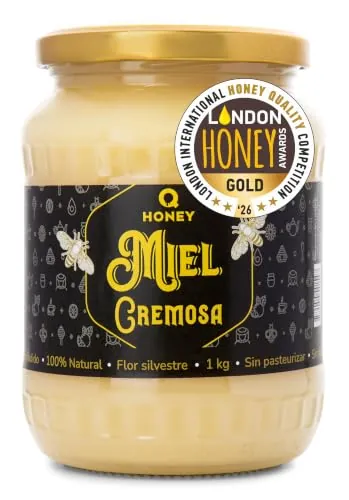 Q Honey Miel Cremosa de Mil Flores 1 kg – Cruda, Suave y Untable
