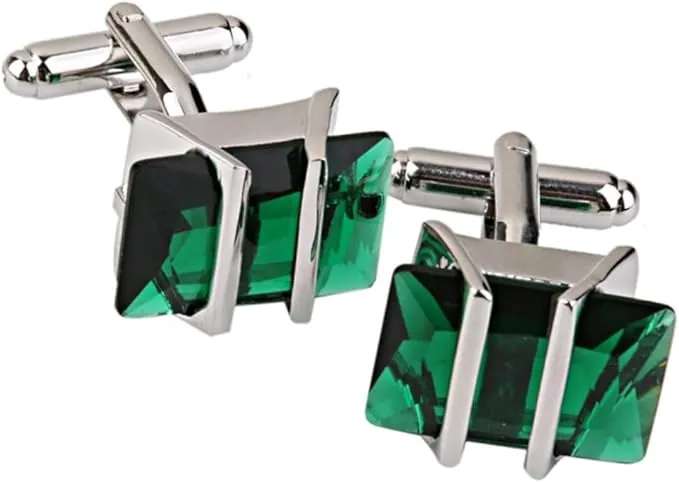 Holibanna Gemelos Camisa Hombre Verde Decorados Con Diamantes De Imitación Para Camisas Francesas Regalo Padrinos Boda Banquetes Cumpleaños Día Del Padre