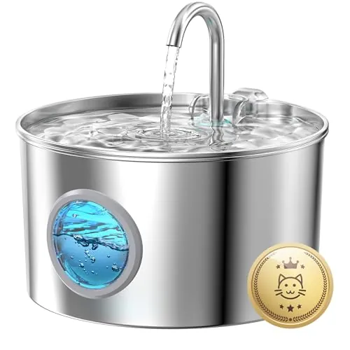 Fuente para Gatos Acero Inoxidable: Bebedero Gatos Automatico - Fuente Gato