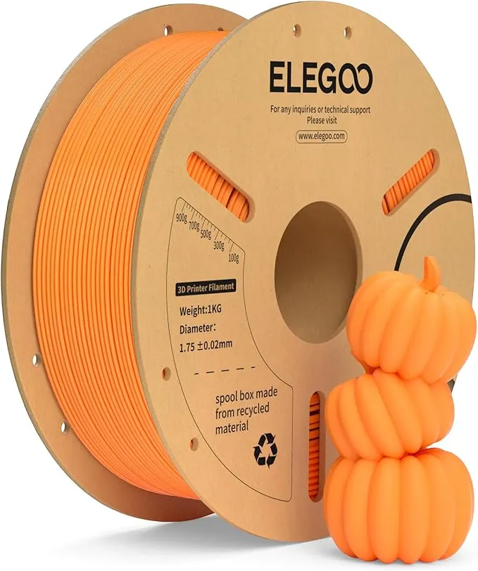 ELEGOO Filamento PLA+ 1.75 1KG Naranja, Filamento PLA Plus para Impresora 3D, Precisión Dimensional +/- 0.02mm, Carrete Filamento 3D,para Mayoría Impresoras 3D
